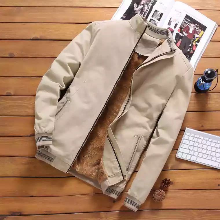 Herren nan casual Bomberjacke mit wärmendem Teddyfutter, Stehkragen und gerippten Bündchen Echo Archiv