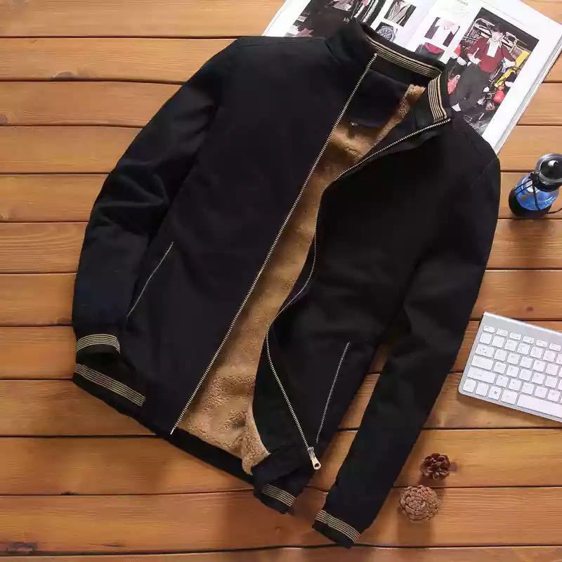 Herren nan casual Bomberjacke mit wärmendem Teddyfutter, Stehkragen und gerippten Bündchen Echo Archiv