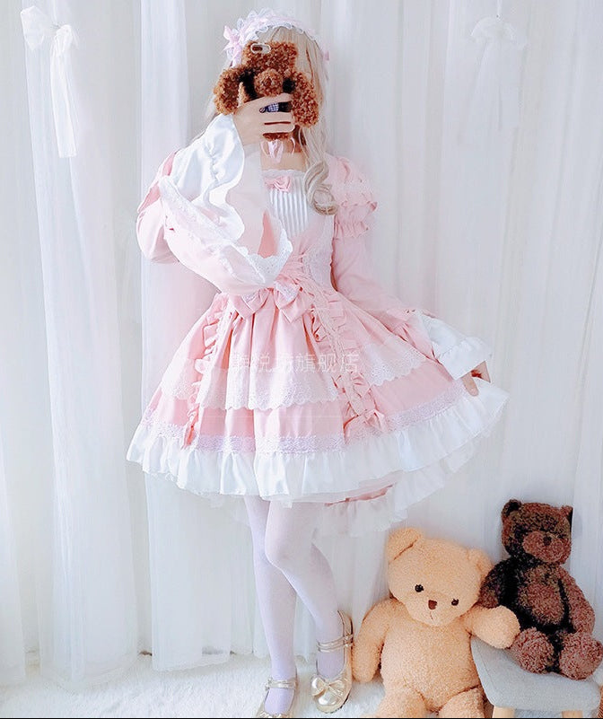 Damen verspieltes Lolita Kleid mit aufwendigen Spitzen- und Rüschendetails Echo Archiv