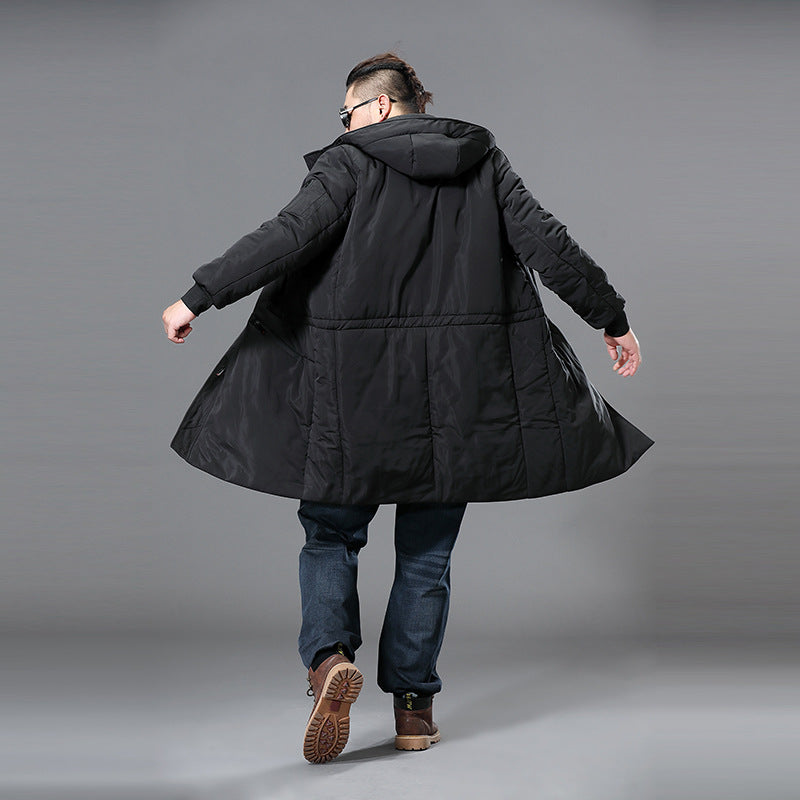 Herren Lange Steppparka mit Kapuze und verdecktem Reißverschluss Echoarchiv