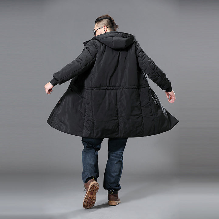 Herren Lange Steppparka mit Kapuze und verdecktem Reißverschluss Echoarchiv