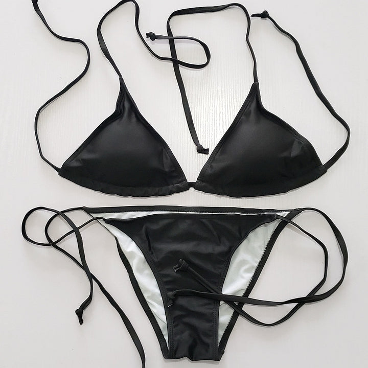 Damen Triangel-Bikini mit verstellbaren Bindebändern und sexy Rückenausschnitt Echo Archiv