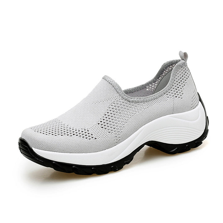 Damen nan gestrickter Slip-On-Walkingschuh mit versteckter Keilsohle und zweischichtiger Dämpfung Echo Archiv