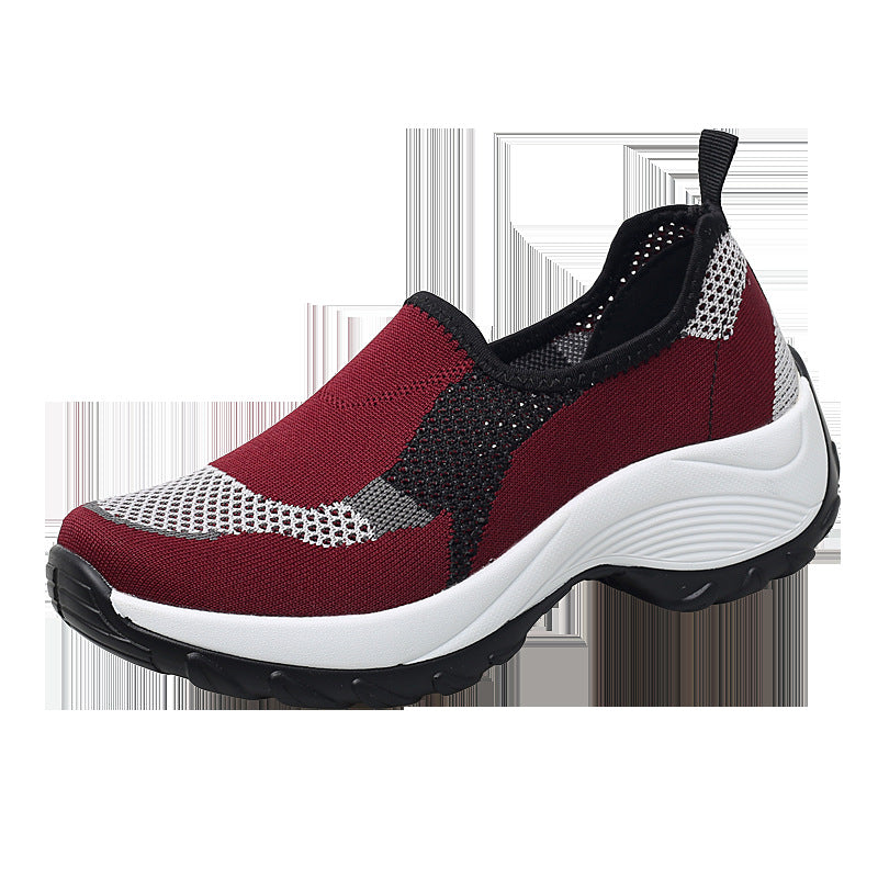 Damen nan gestrickter Slip-On-Walkingschuh mit versteckter Keilsohle und zweischichtiger Dämpfung Echo Archiv