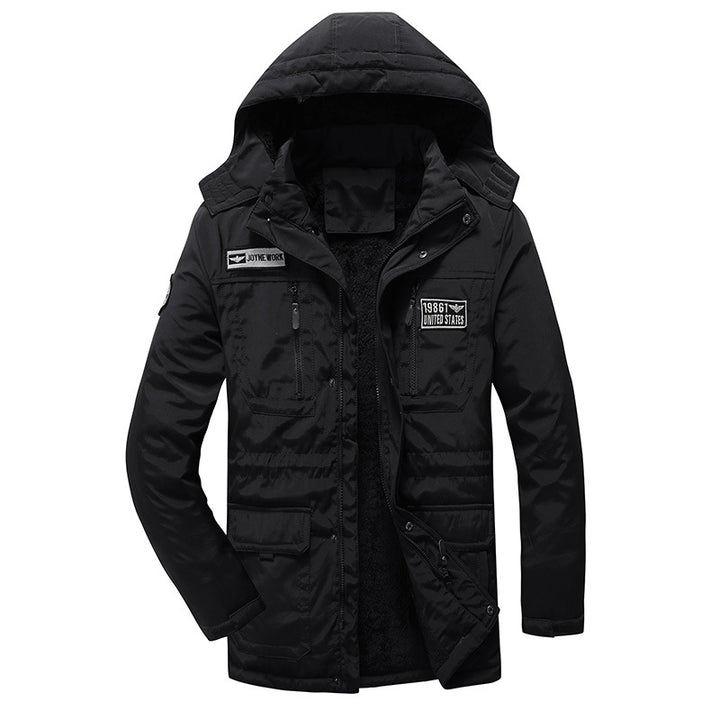 Herren Utility-Parka mit Fleece-Innenfutter, Kapuze und Multifunktions-Taschen Echoarchiv