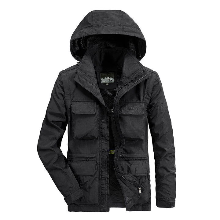 Herren leichter Fieldparka mit Kapuze, Multifunktionstaschen und atmungsaktivem Mesh‑Futter Echoarchiv