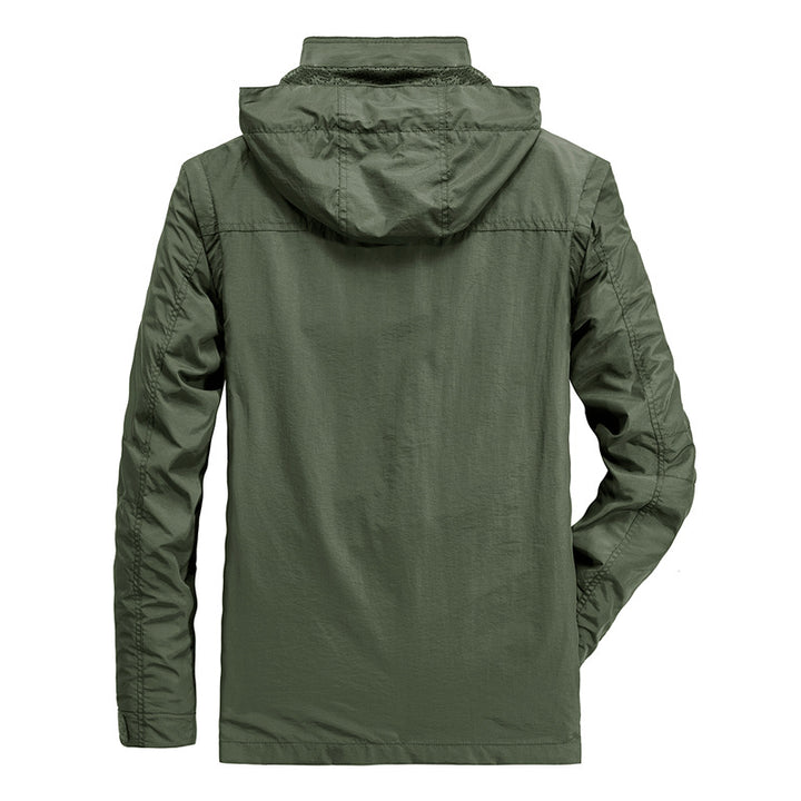 Herren leichter Fieldparka mit Kapuze, Multifunktionstaschen und atmungsaktivem Mesh‑Futter Echoarchiv