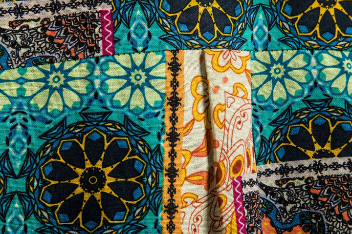 Herren Kurzarmhemd mit kreativem Patchwork-Design Echoarchiv
