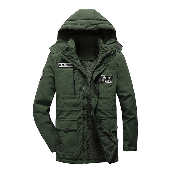 Herren Utility-Parka mit Fleece-Innenfutter, Kapuze und Multifunktions-Taschen Echoarchiv