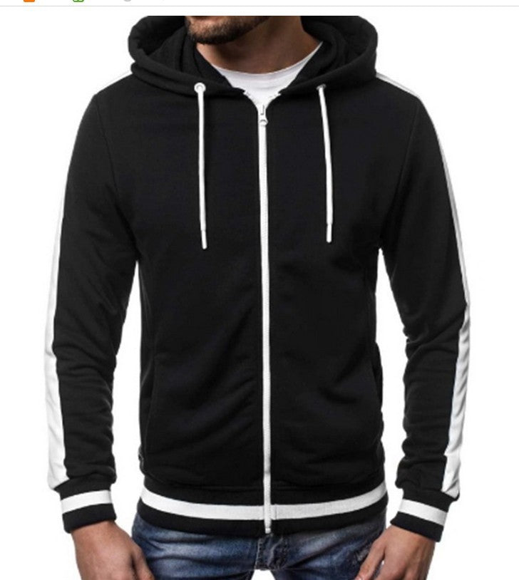 Herren Sportliche Kapuzenjacke mit Kontraststreifen Echoarchiv