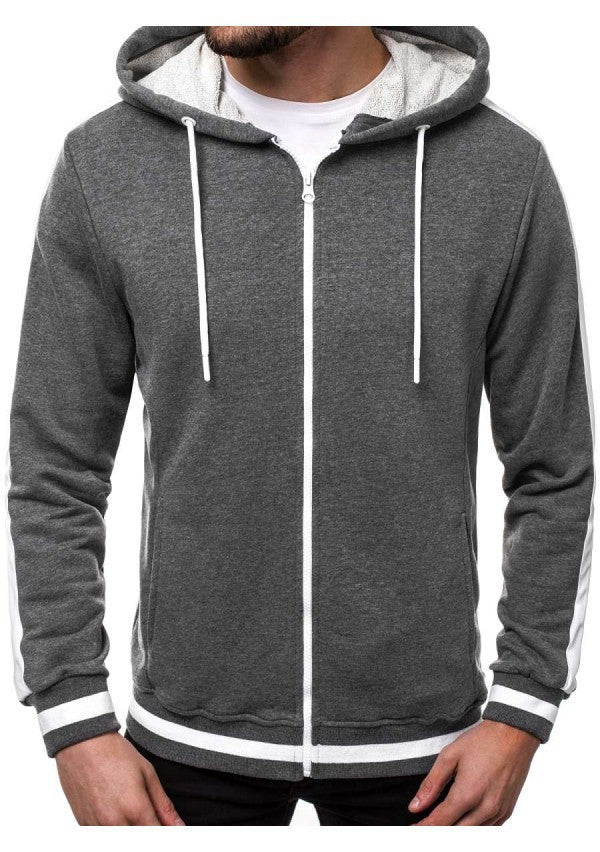 Herren Sportliche Kapuzenjacke mit Kontraststreifen Echoarchiv