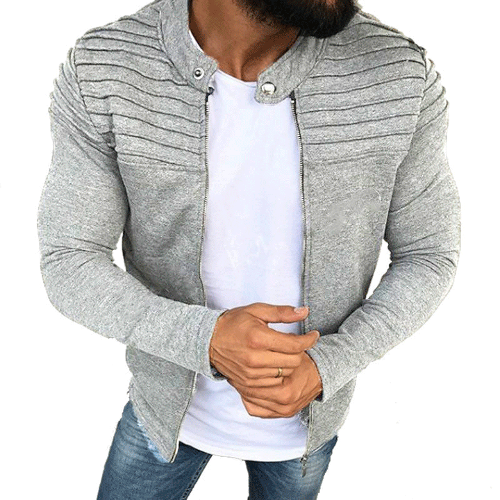 Herren lässige Zip-Jacke mit strukturiertem Oberteil und modernen Akzenten Echoarchiv