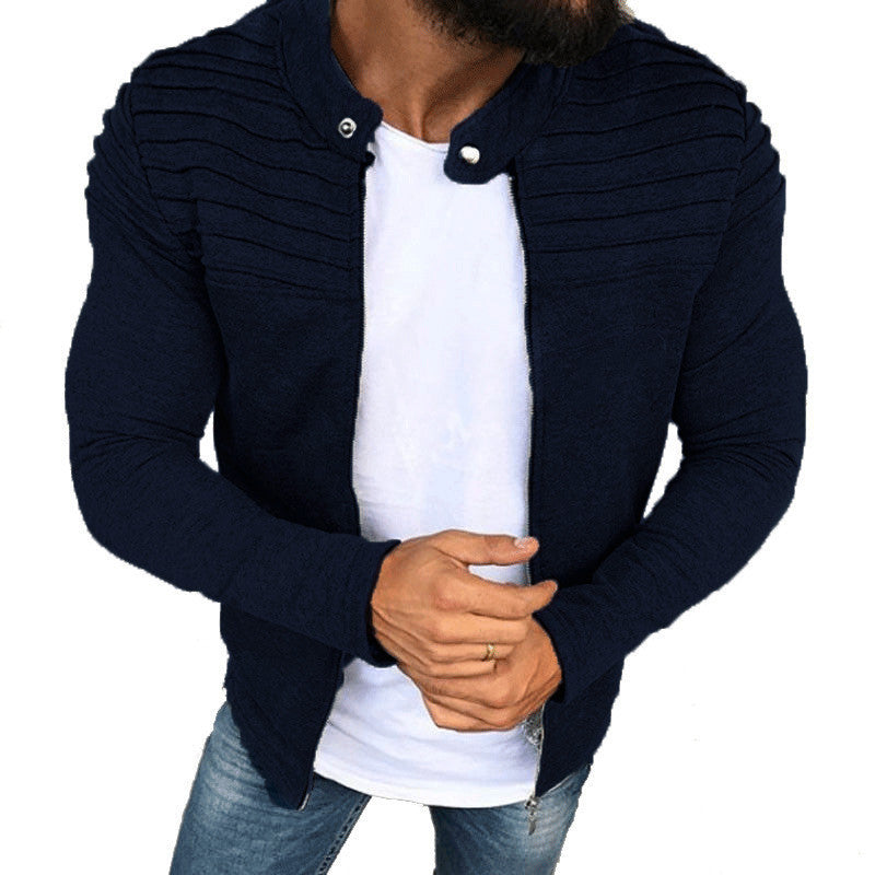 Herren lässige Zip-Jacke mit strukturiertem Oberteil und modernen Akzenten Echoarchiv