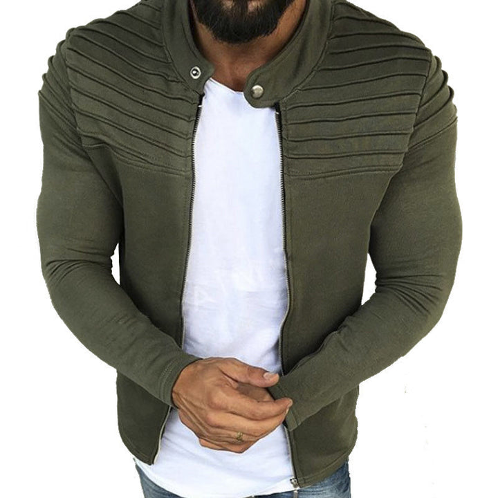 Herren lässige Zip-Jacke mit strukturiertem Oberteil und modernen Akzenten Echoarchiv