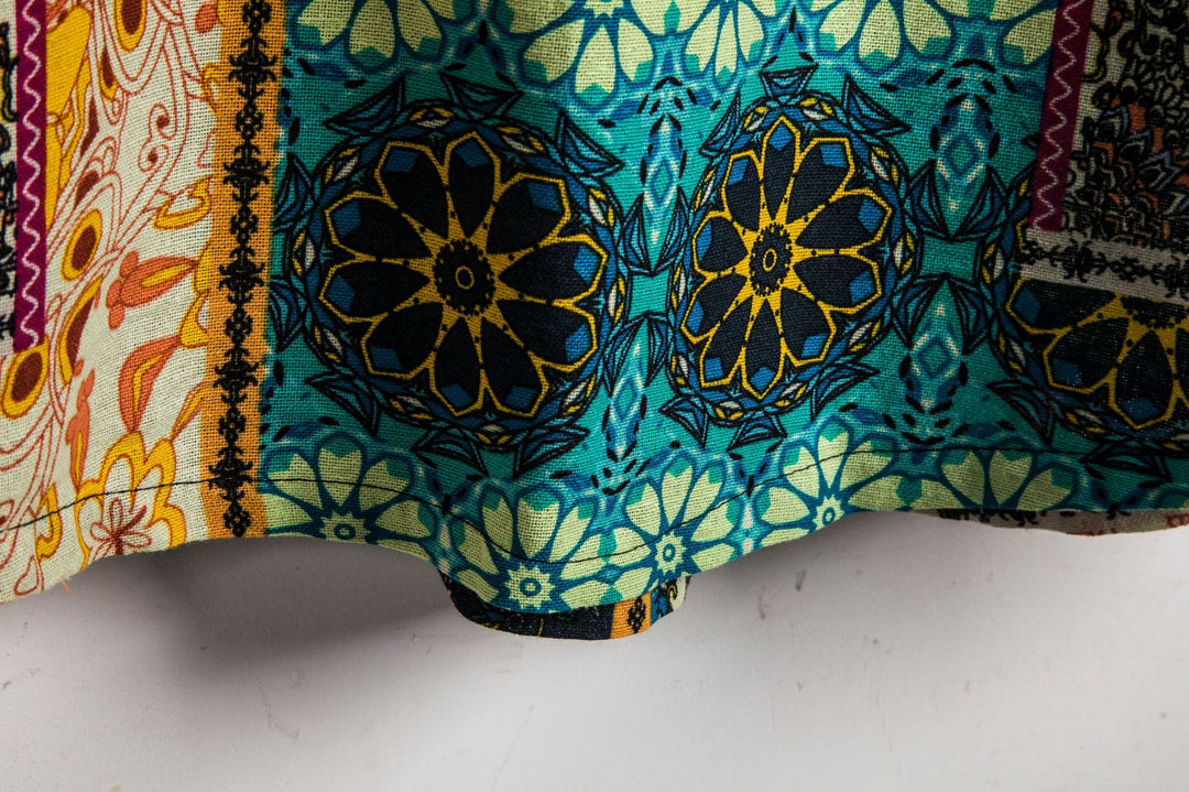 Herren Kurzarmhemd mit kreativem Patchwork-Design Echoarchiv