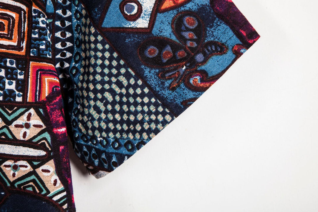 Herren Kurzarmhemd mit einzigartigem Grafikdesign und stilvollen Taschen Echoarchiv