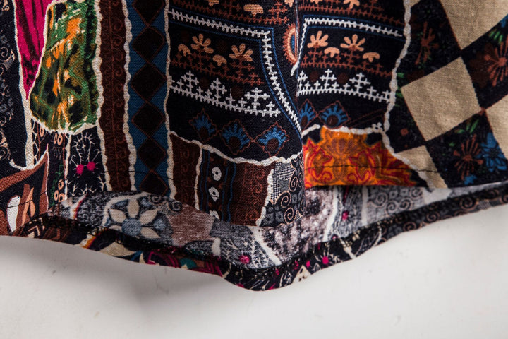Herren Kurzarmhemd mit kreativem Patchwork-Design Echoarchiv