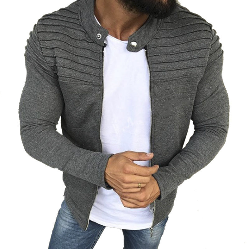 Herren lässige Zip-Jacke mit strukturiertem Oberteil und modernen Akzenten Echoarchiv