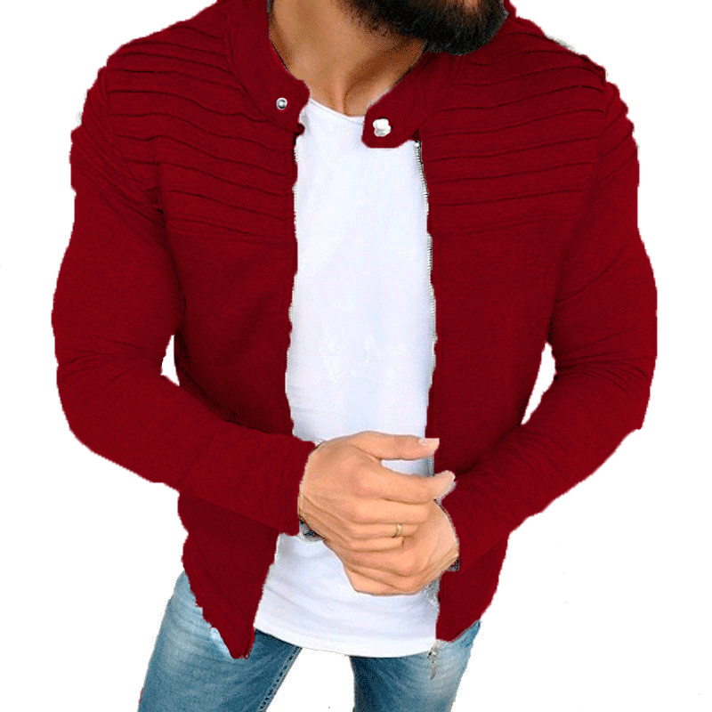 Herren lässige Zip-Jacke mit strukturiertem Oberteil und modernen Akzenten Echoarchiv