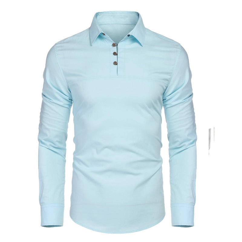 Herren elegantes Langarmhemd mit Knopfdetails Echoarchiv