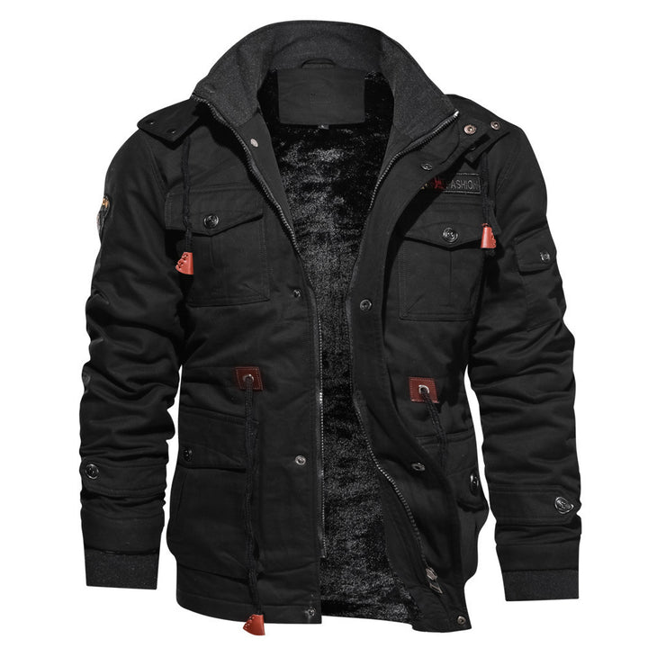 Herren nan gefütterte Utility-Feldjacke mit weichem Teddyfutter, integriertem Kragen, Kordelzugtaillierung und Mehrzwecktaschen Echo Archiv