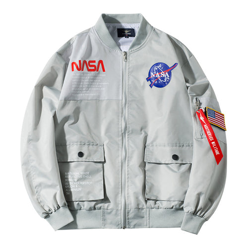 Men's mission-inspired reflective shell flight bomber jacket with sleeve utility pocket – Brevano