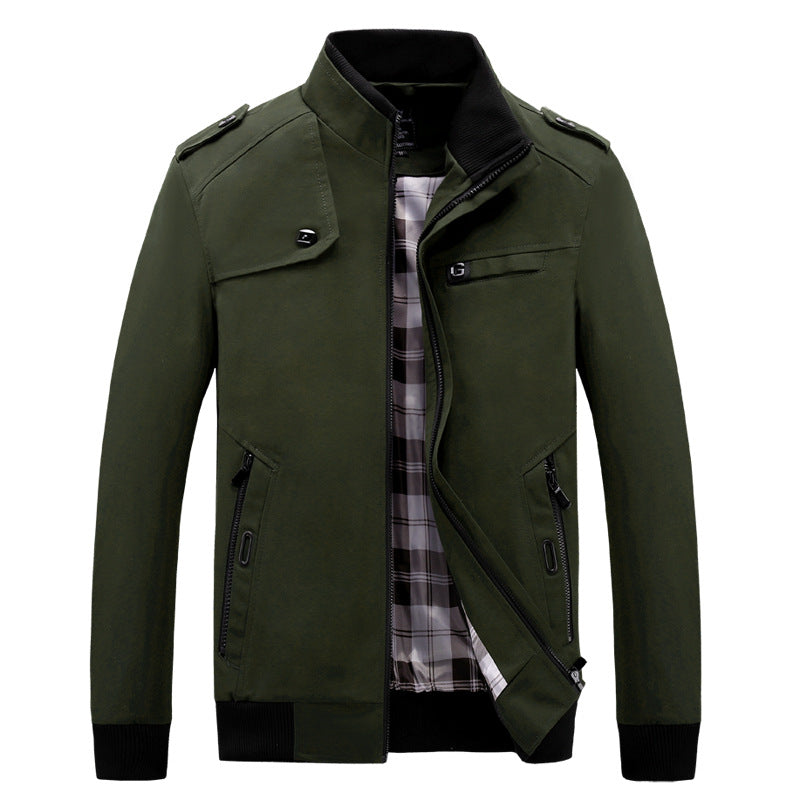 Herren modische Freizeitjacke mit praktischem Taschenlayout und hohem Kragen Echoarchiv