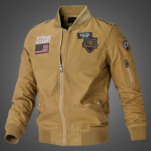 Herren nan urbane Bomberjacke mit Patch-Details, Reißverschluss und Ärmeltasche Echo Archiv