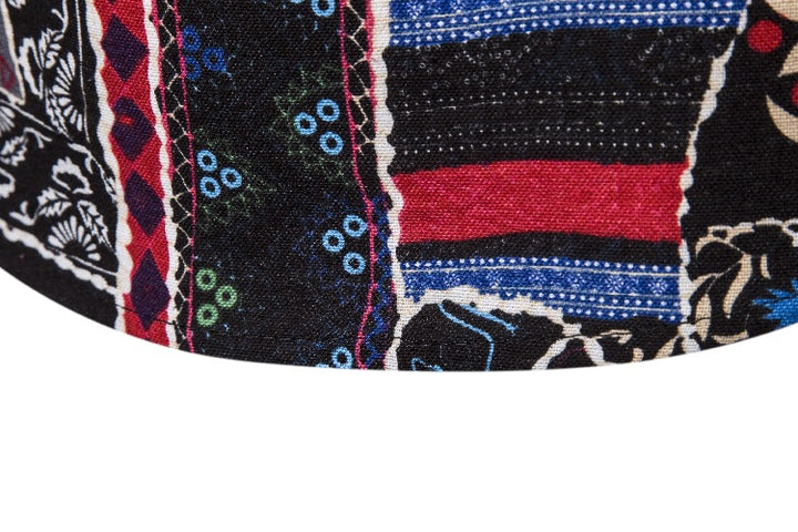 Herren Kurzarmhemd mit buntem Patchwork-Muster Echoarchiv