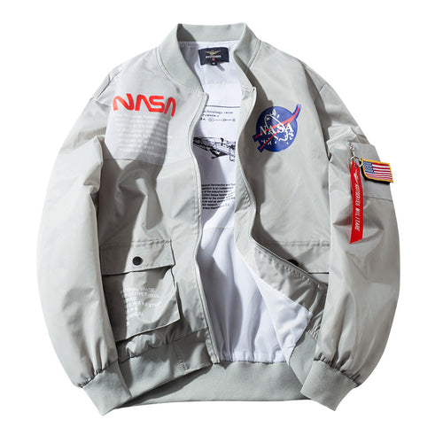 Herren  bestickte Mission-Patch Utility Bomberjacke mit Armreißverschlusstasche Echo Archiv