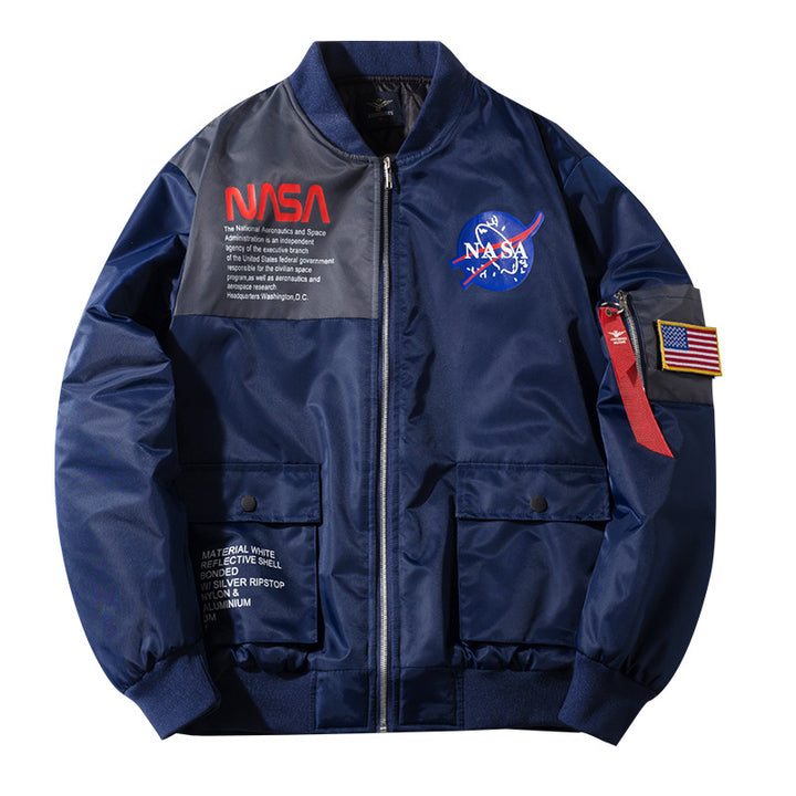 Men's mission-inspired reflective shell flight bomber jacket with sleeve utility pocket – Brevano