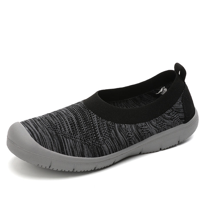 Damen nan elastische Strick-Slipper mit verstärkter Zehenkappe und rutschfester Flexsohle Echo Archiv
