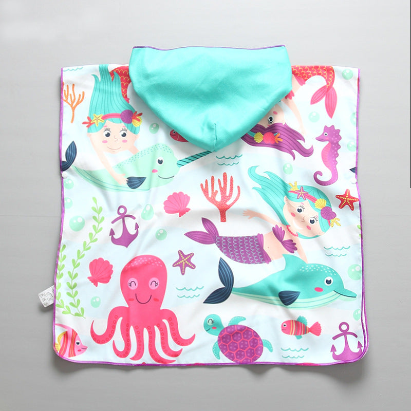 Kinder Strandponcho mit Kapuze und maritimem Design Echo Archiv