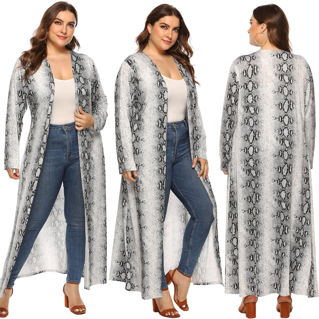 Damen eleganter langer Kimono mit Schlangenmotiv Echo Archiv