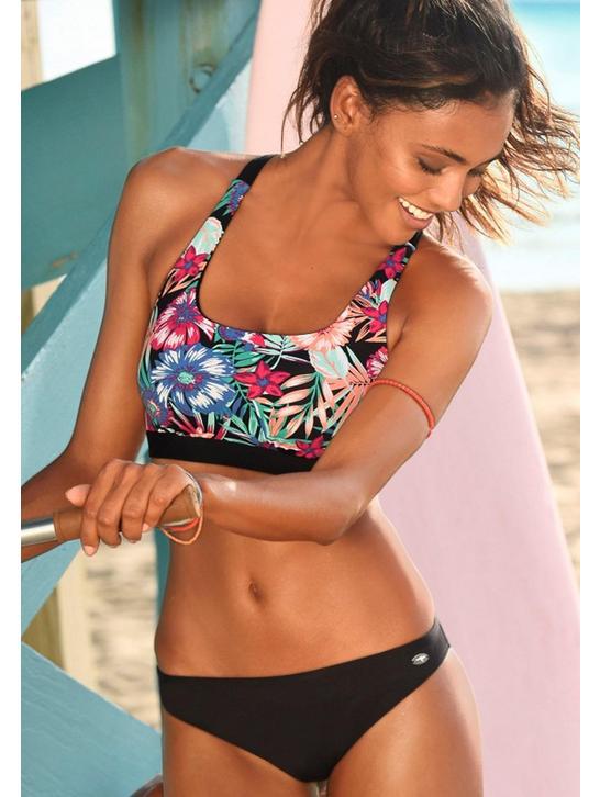 Damen Bikini-Top mit floralem Design und sportlicher Rückenausschnitt Echo Archiv
