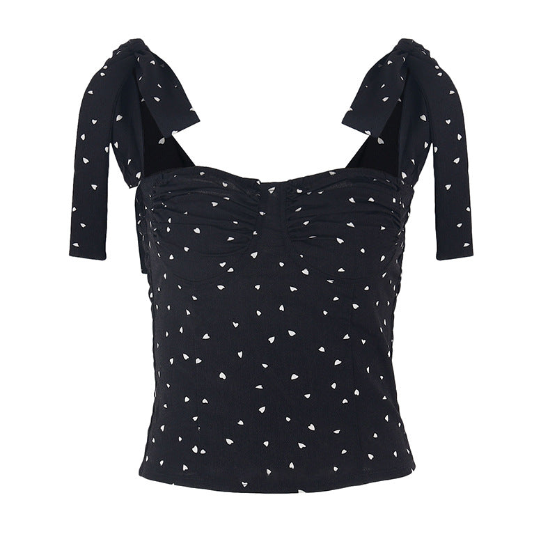 Damen Trägertop mit Rüschendetails und verspieltem Punktedesign Echo Archiv