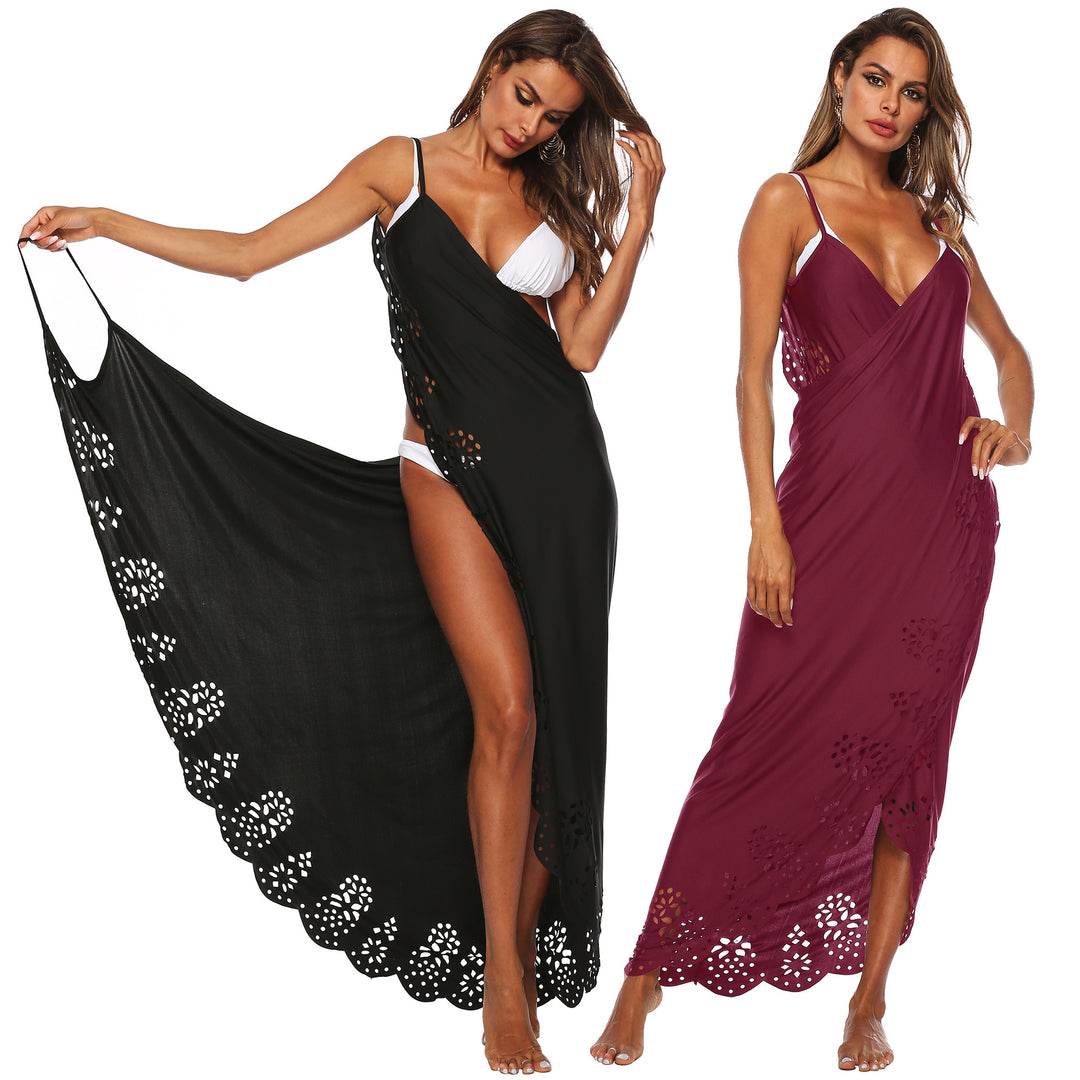 Damen elegantes Maxikleid mit filigranem Lochmuster Echo Archiv