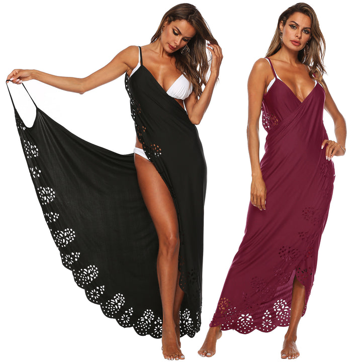 Damen elegantes Maxikleid mit filigranem Lochmuster Echo Archiv