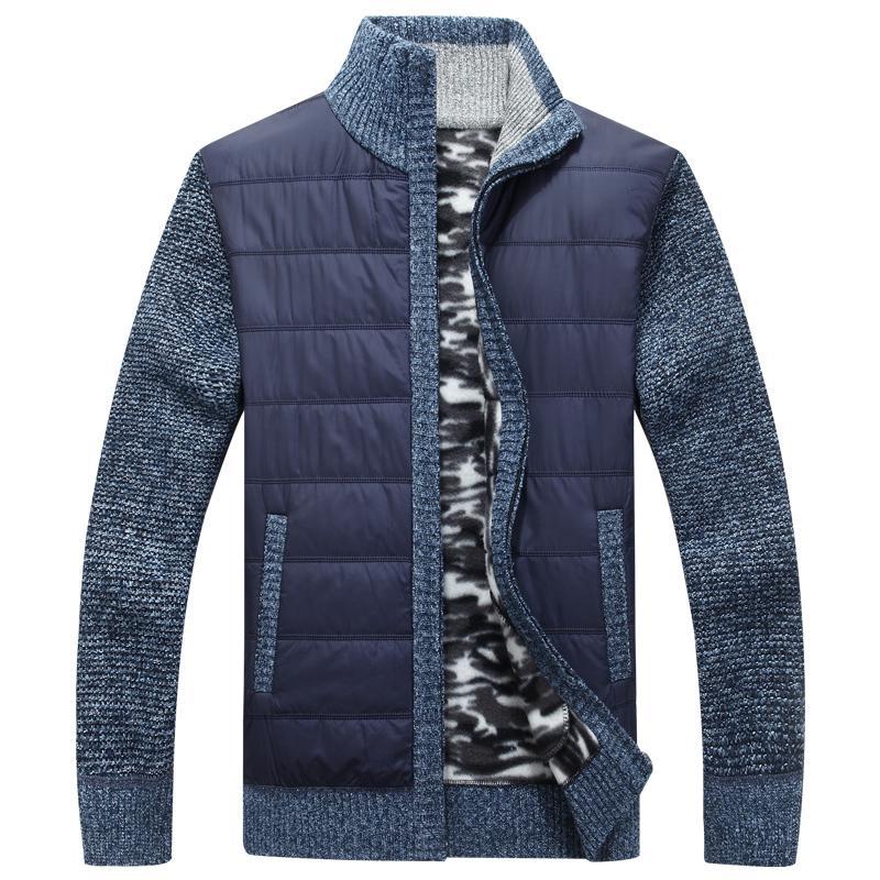 Herren moderne Steppjacke mit Strickärmeln Echoarchiv