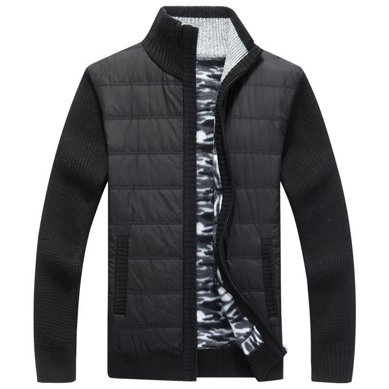 Herren moderne Steppjacke mit Strickärmeln Echoarchiv