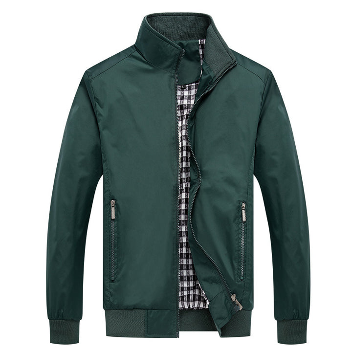 Herren Kurzblouson mit Stehkragen, Karo-Innenfutter und Rippenbündchen Echoarchiv