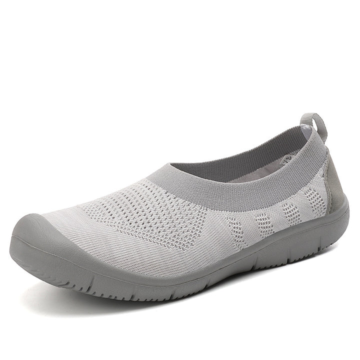 Damen nan elastische Strick-Slipper mit verstärkter Zehenkappe und rutschfester Flexsohle Echo Archiv