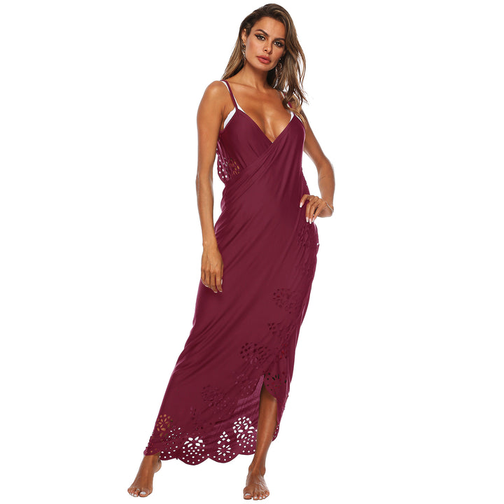 Damen elegantes Maxikleid mit filigranem Lochmuster Echo Archiv