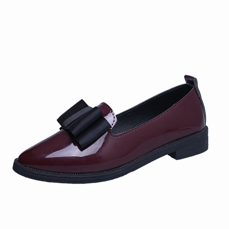 Damen nan elegante Lackslipper mit dekorativer Schleife und gepolstertem Komfortfußbett Echo Archiv