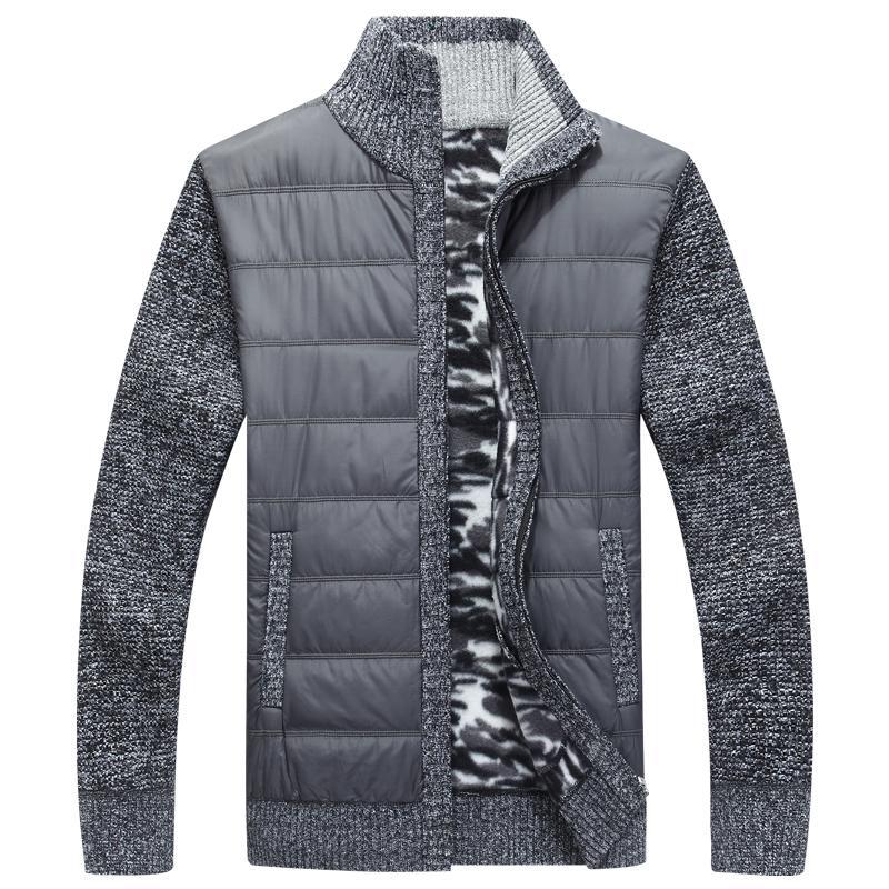 Herren moderne Steppjacke mit Strickärmeln Echoarchiv