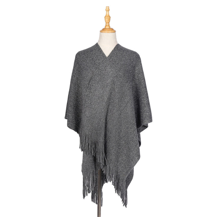 Damen Oversize-Strickruana mit Glitzerfaden und Fransen Echo Archiv