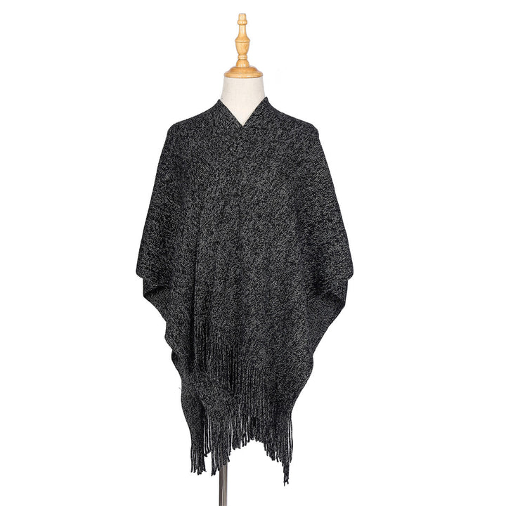 Damen Oversize-Strickruana mit Glitzerfaden und Fransen Echo Archiv