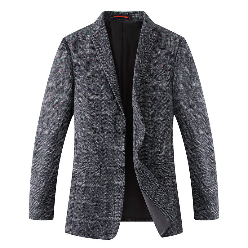 Herren Wollmischstoff Slim-Fit Sakko mit Glencheck-Muster und gesteppter Innenfütterung Echoarchiv
