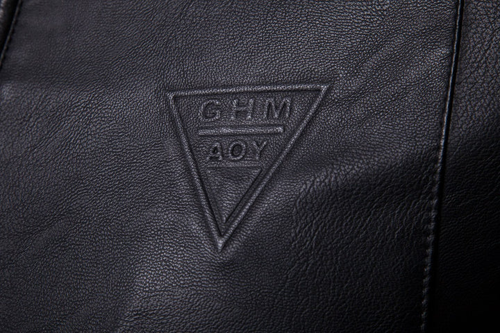 Herren Schlanker Kunstleder-Fieldblouson mit minimalistischem Stehkragen und Reißverschluss Echo Archiv