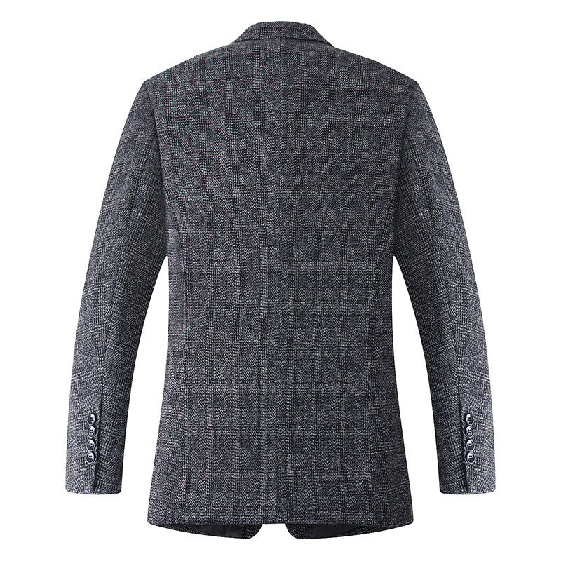 Herren Wollmischstoff Slim-Fit Sakko mit Glencheck-Muster und gesteppter Innenfütterung Echoarchiv